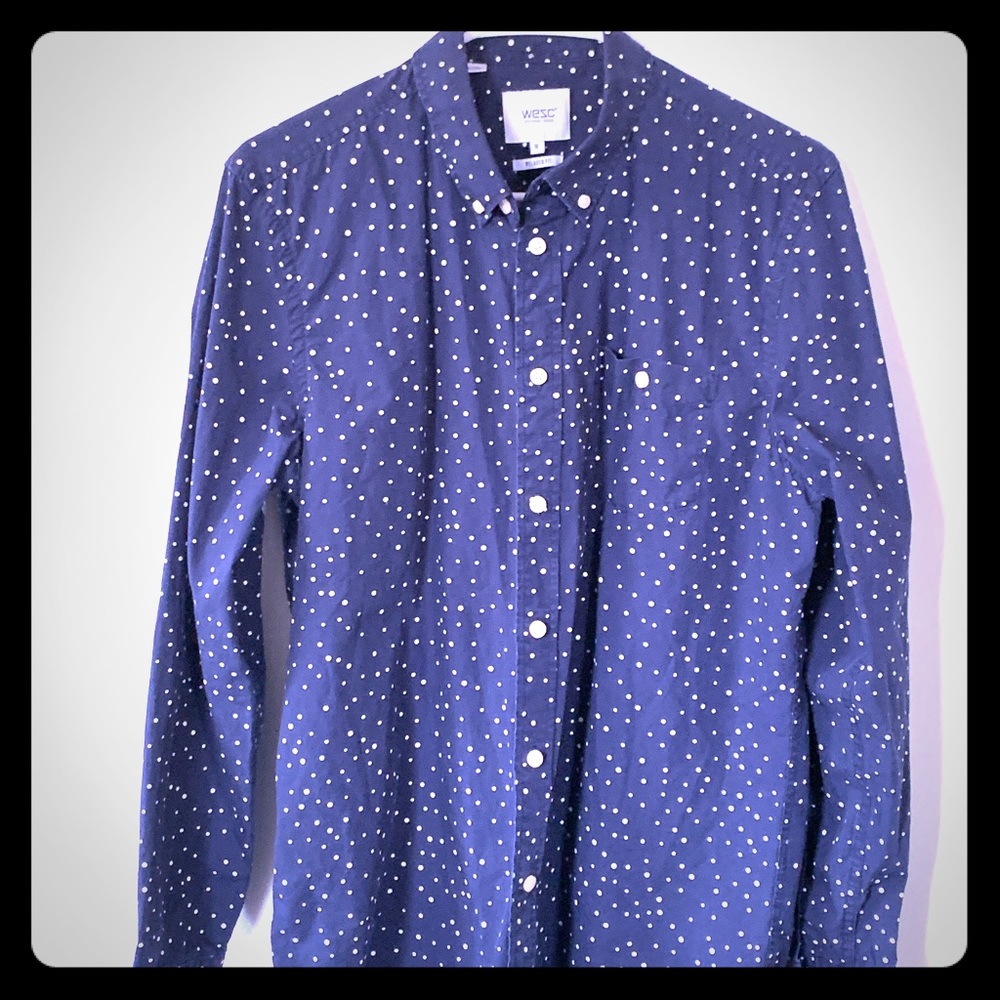 WeSC Men’s Orien Long-sleeve Shirt Navy Medium